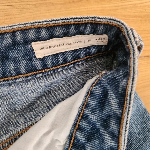 PACSUN High Rise Festival Short Medium Wash Size 25 - Picture 7 of 11